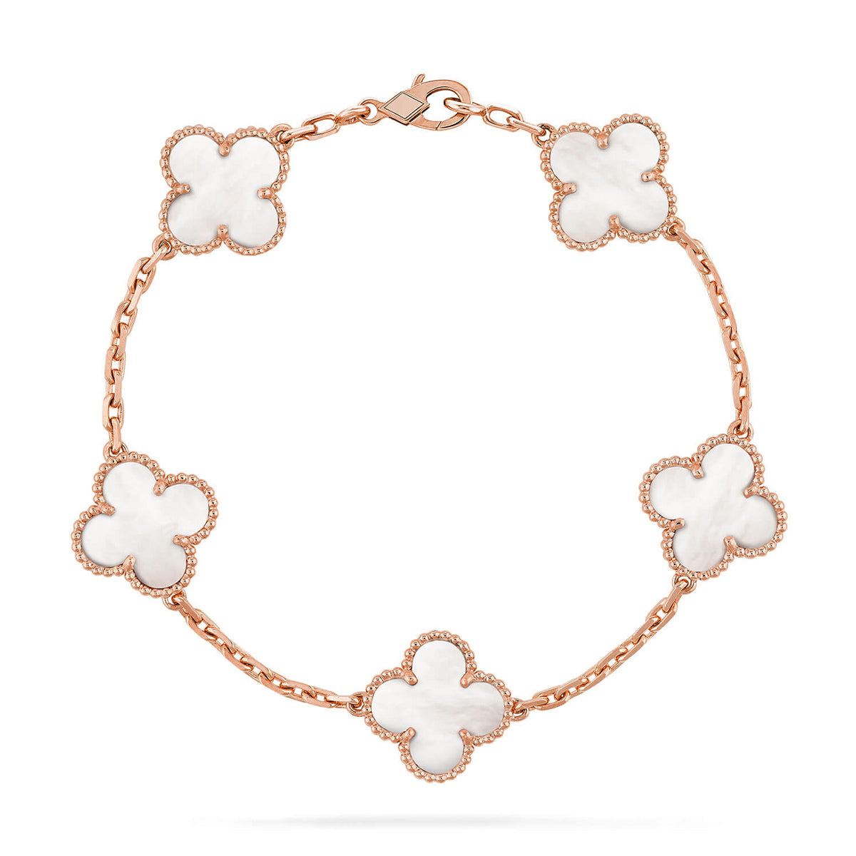 [Love's Uplift]CLOVER WHITE PEARL MOP 5 MOTIF BRACELET COLLECTION
