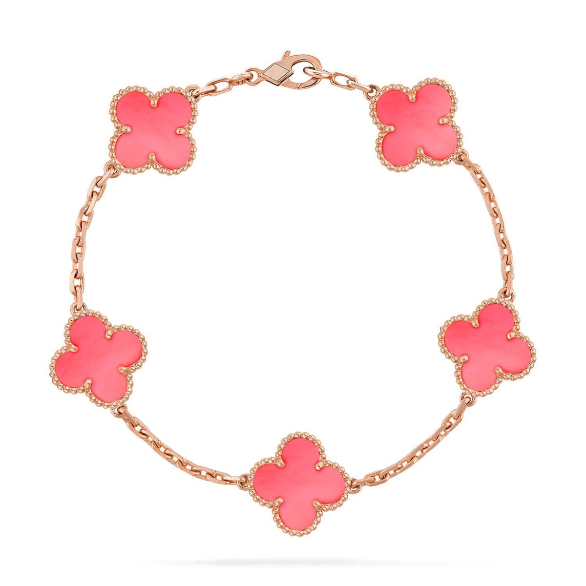 [Love's Uplift] CLOVER 5 MOTIFS  PINK MOP BRACELET COLLECTION