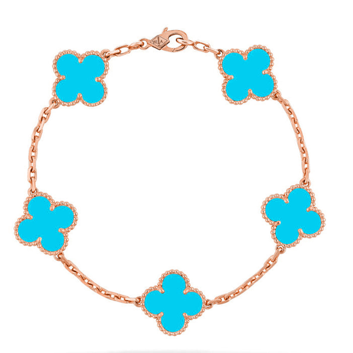[Love's Uplift] CLOVER 5 MOTIF TURQUOISE BRACELET COLLECTION