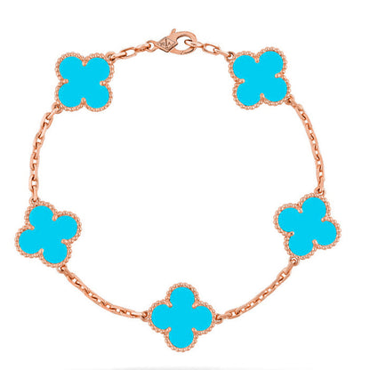 [Love's Uplift] CLOVER 5 MOTIF TURQUOISE BRACELET COLLECTION