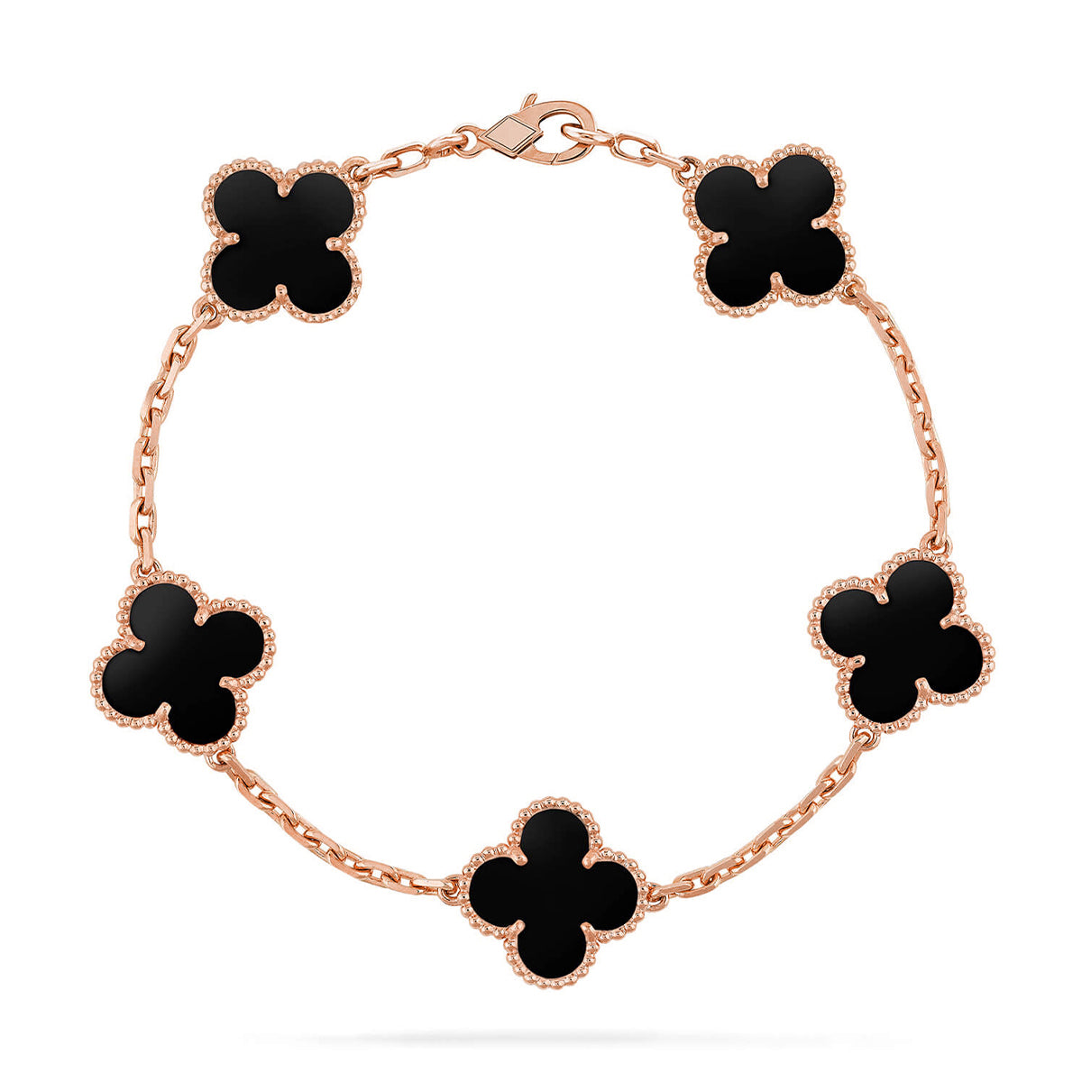 [Love's Uplift] CLOVER 5 MOTIF ONYXS BRACELET COLLECTION
