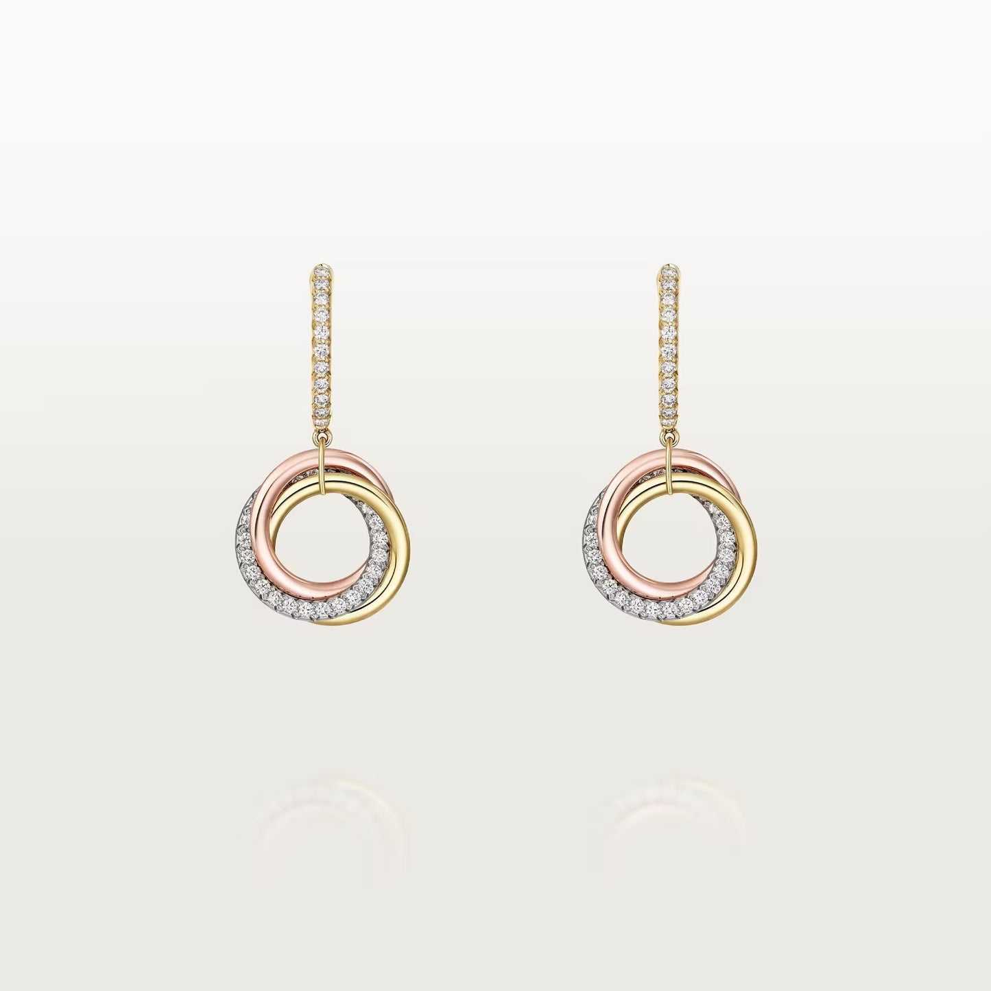 [Love's Uplift]TRINITY HALF DIAMOND  EARRINGS