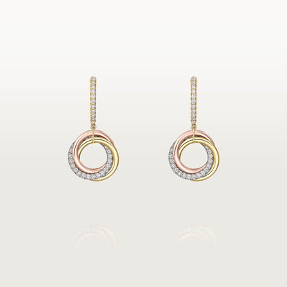 [Love's Uplift]TRINITY HALF DIAMOND  EARRINGS