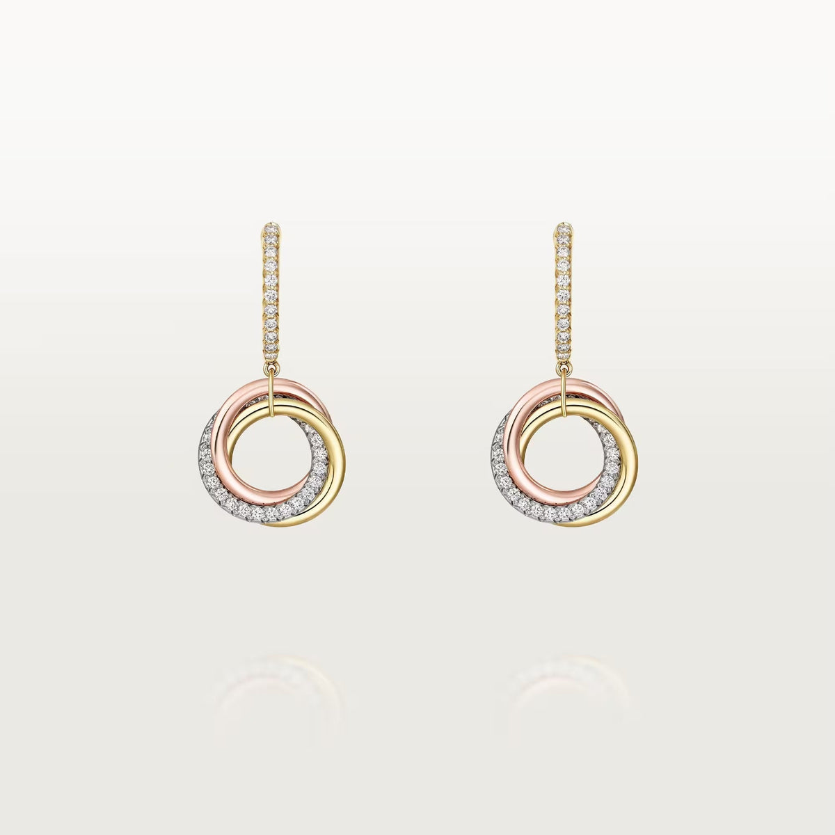 [Love's Uplift]TRINITY HALF DIAMOND  EARRINGS