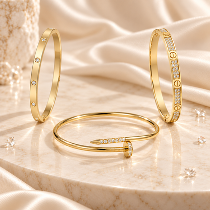 [Love's Uplift] JUSTE Diamond & LOVE Diamond Bracelet Stack Set