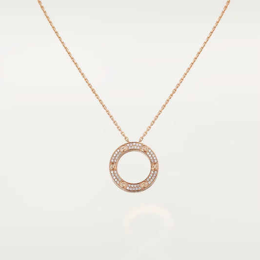 [Love's Uplift]LOVE NECKLACE 16MM  FULL DIAMOND