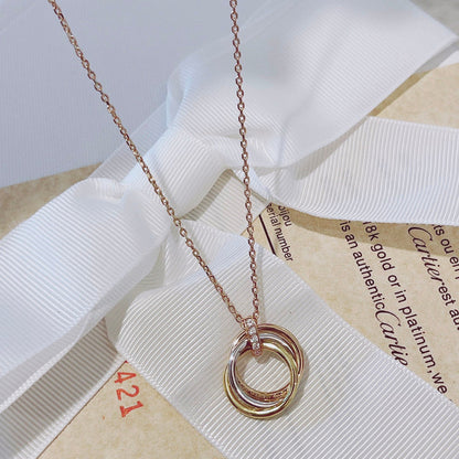 [Love's Uplift]TRINITY NECKLACE GOLD  DIAMONDS