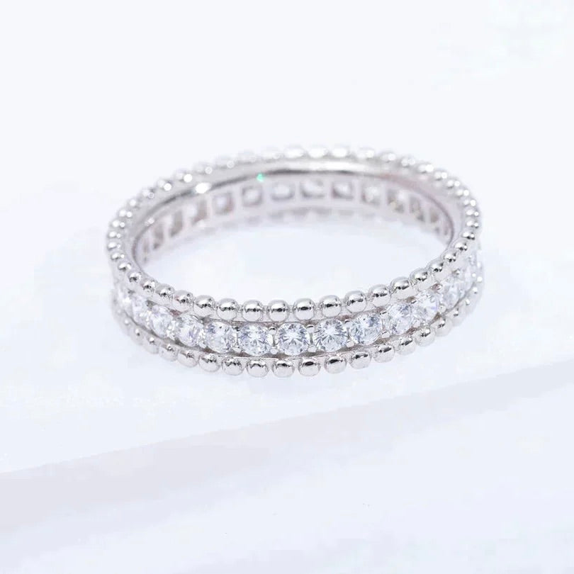 [Love's Uplift]PERLEE DIAMOND SILVER RING