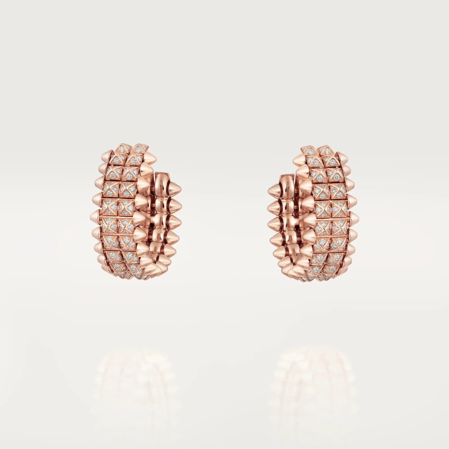 [Love's Uplift]CLASH 9.2MM FULL DIAMOND DOUBLE ROW EARRINGS