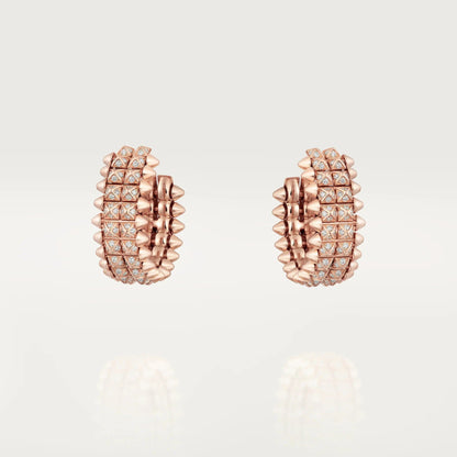 [Love's Uplift]CLASH 9.2MM FULL DIAMOND DOUBLE ROW EARRINGS
