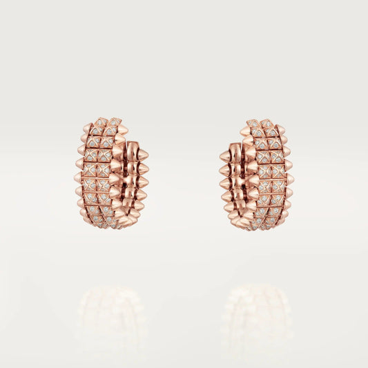 [Love's Uplift]CLASH 9.2MM FULL DIAMOND DOUBLE ROW EARRINGS