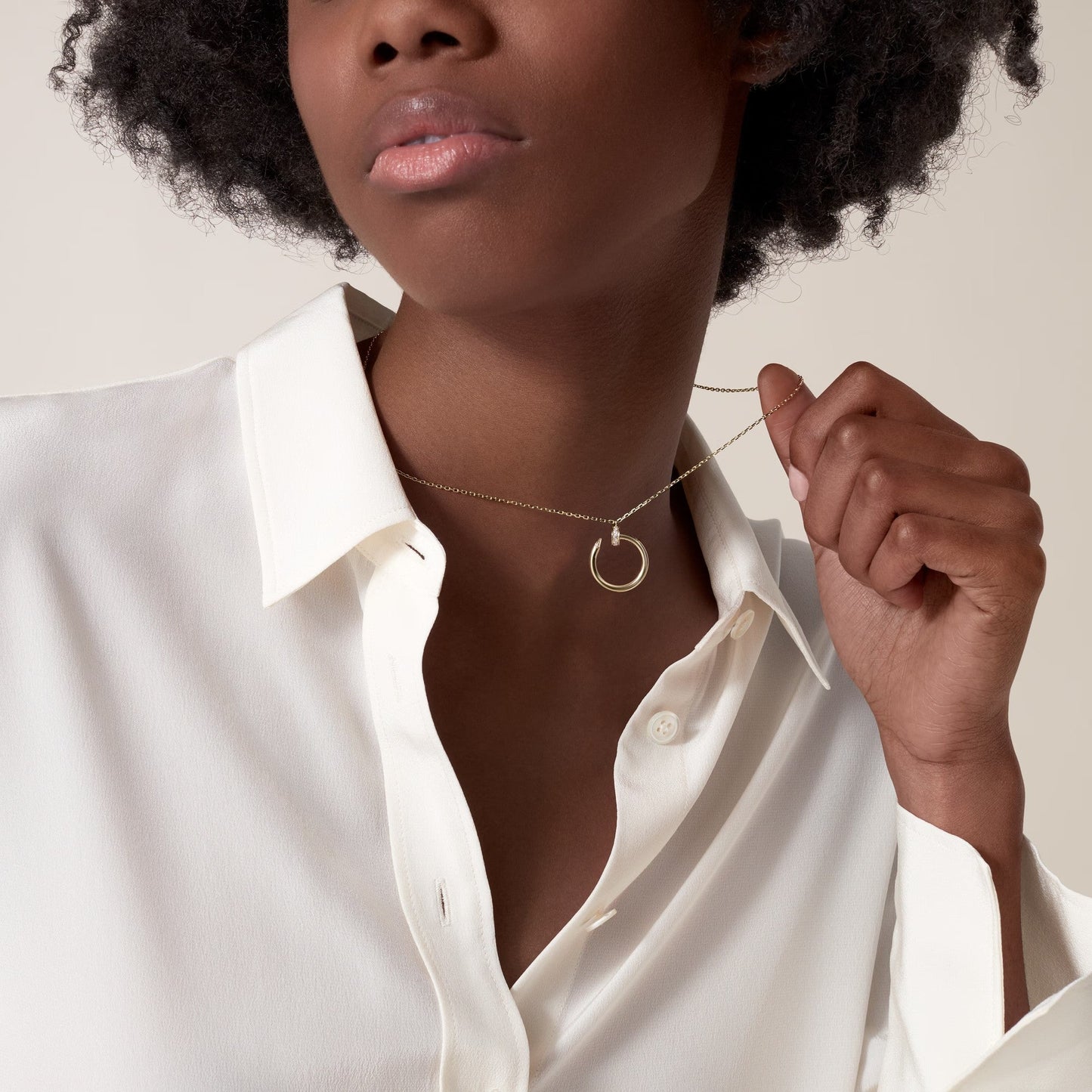[Love's Uplift]JUSTE NECKLACE HALF DIAMOND