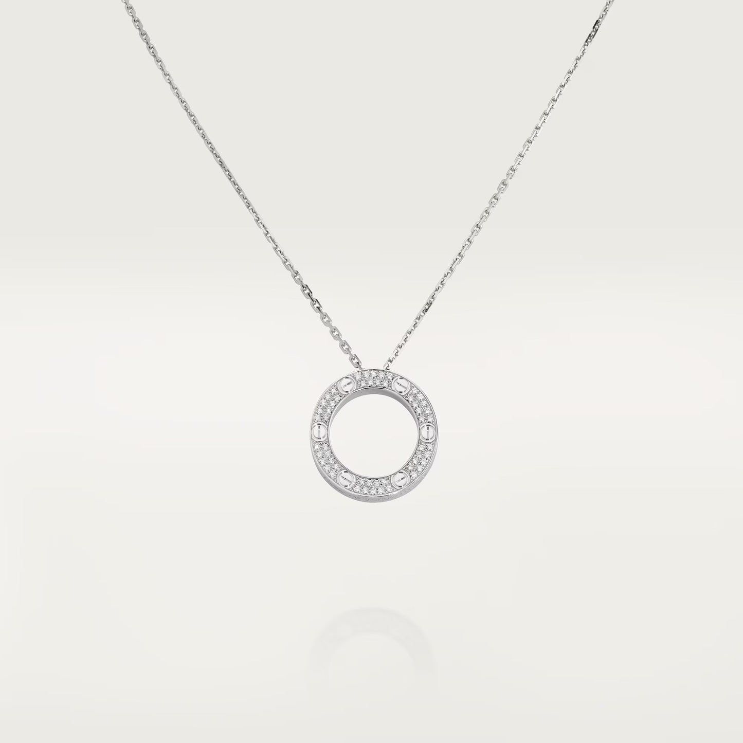 [Love's Uplift]LOVE NECKLACE 16MM  FULL DIAMOND