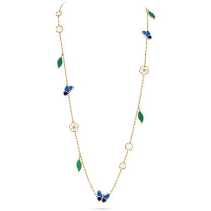[Love's Uplift]LUCKY SPRING BUTTERFLY 15 FLOWER NECKLACE