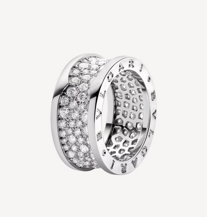 [Love's Uplift]ZERO 1 WITH PAVED DIAMONDS ON THE SPIRAL RING