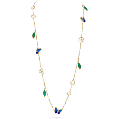 [Love's Uplift]LUCKY SPRING BUTTERFLY 15 FLOWER NECKLACE