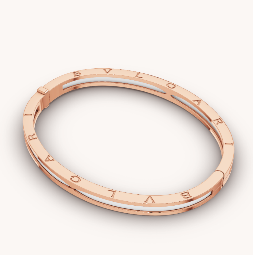 [Love's Uplift]ZERO 1 PINK GOLD WITH WHITE CERAMIC BRACELET