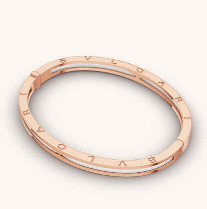[Love's Uplift]ZERO 1 PINK GOLD WITH WHITE CERAMIC BRACELET
