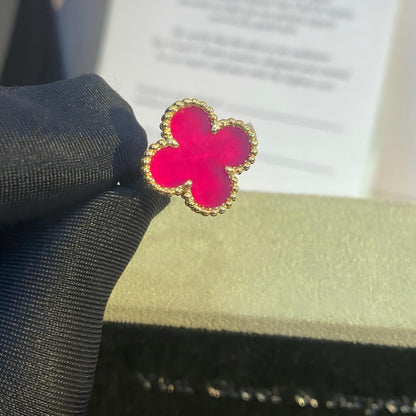 [Love's Uplift]NEW CLOVER PINK ENAMEL RINGS