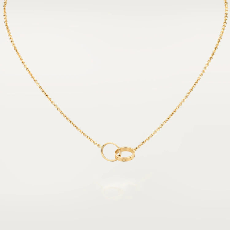 [Love's Uplift]LOVE NECKLACE DOUBLE RING GOLD