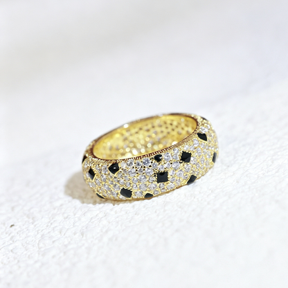 [Love's Uplift]PANTHERE SPOTTED FULL DIAMOND RING