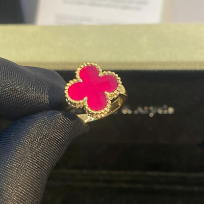 [Love's Uplift]NEW CLOVER PINK ENAMEL RINGS