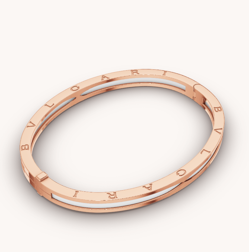 [Love's Uplift]ZERO 1 PINK GOLD WITH WHITE CERAMIC BRACELET