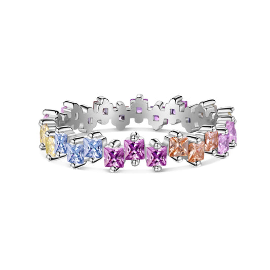 [Love's Uplift]Mixed Colorful Square Staggered Rings