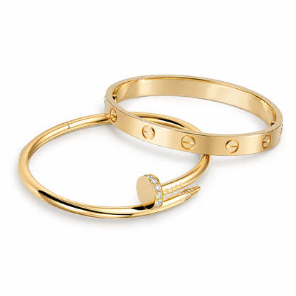 [Love's Uplift] LOVE Classic & JUSTE Diamond Bracelet Stack Set