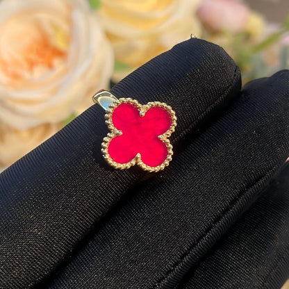 [Love's Uplift]NEW CLOVER PINK ENAMEL RINGS