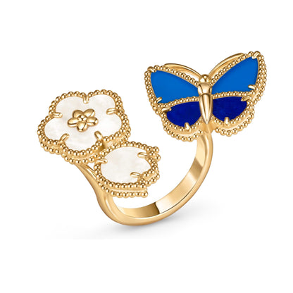 [Love's Uplift]LUCKY SPRING BUTTERFLY OPEN-FACE RINGS