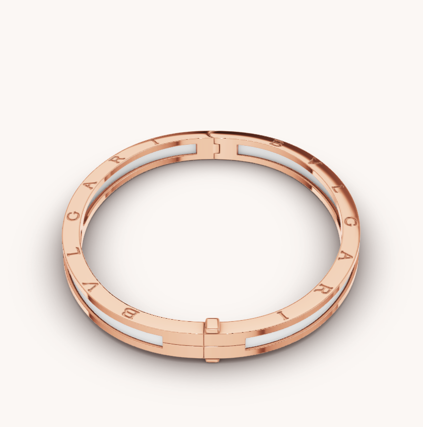 [Love's Uplift]ZERO 1 PINK GOLD WITH WHITE CERAMIC BRACELET