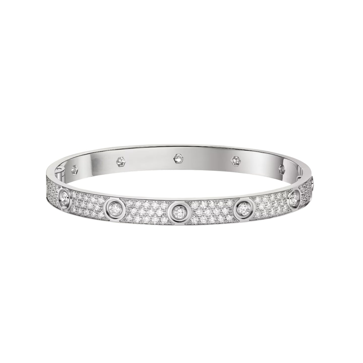[Love's Uplift]LOVE BRACELET 6.1MM DIAMOND-PAVED 10 BIG DIAMONDS