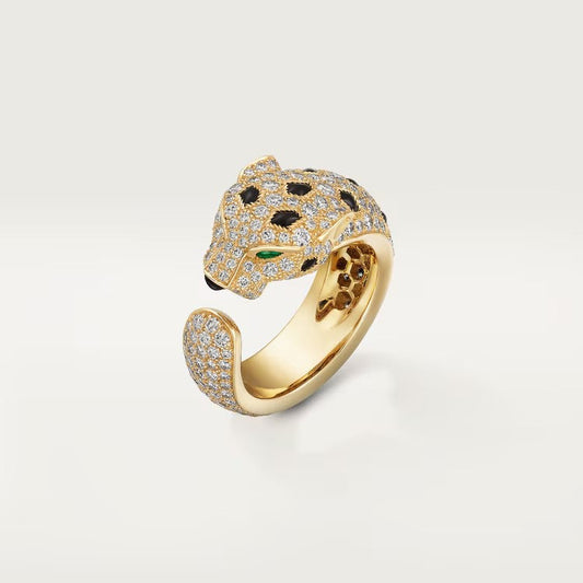 [Love's Uplift]PANTHERE SPOTTED FULL DIAMOND MEDIUM RING