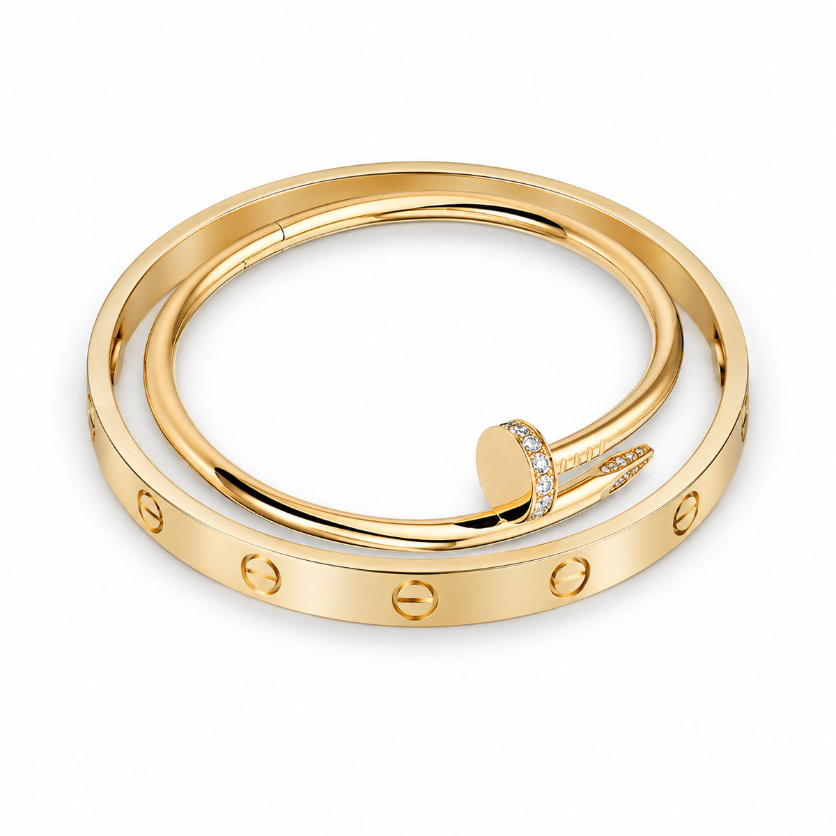 [Love's Uplift] LOVE Classic & JUSTE Diamond Bracelet Stack Set