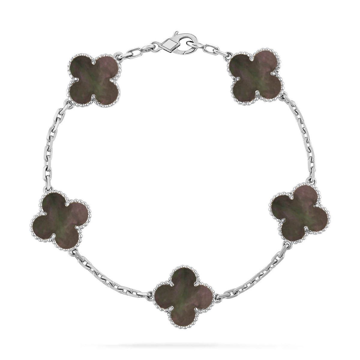 [Love's Uplift] CLOVER 5 MOTIF GRAY MOP BRACELET COLLECTION