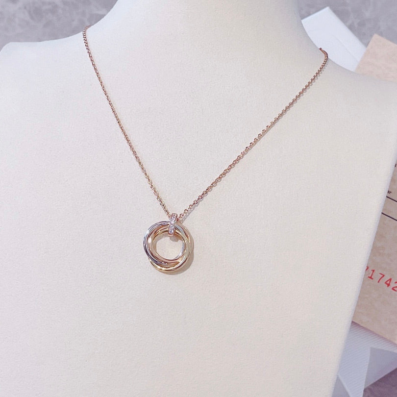 [Love's Uplift]TRINITY NECKLACE GOLD  DIAMONDS