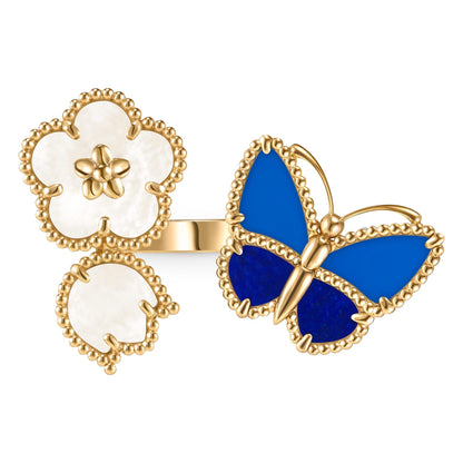 [Love's Uplift]LUCKY SPRING BUTTERFLY OPEN-FACE RINGS