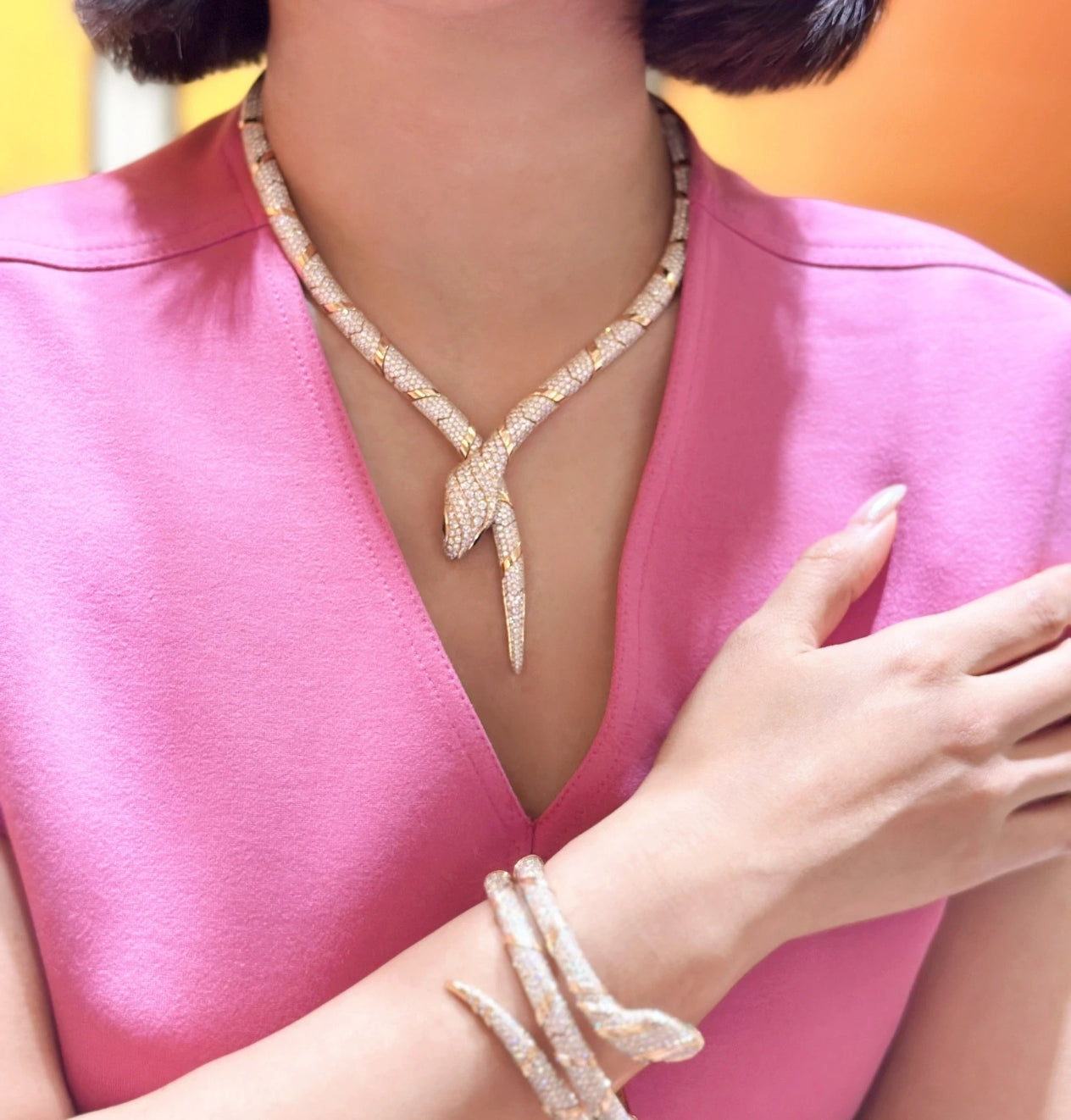 [Love's Uplift]HAUTE COUTURE GOLD SERPENTI NECKLACE