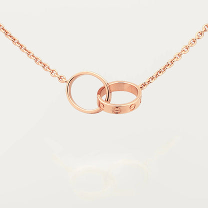[Love's Uplift]LOVE DOUBLE RING NECKLACE