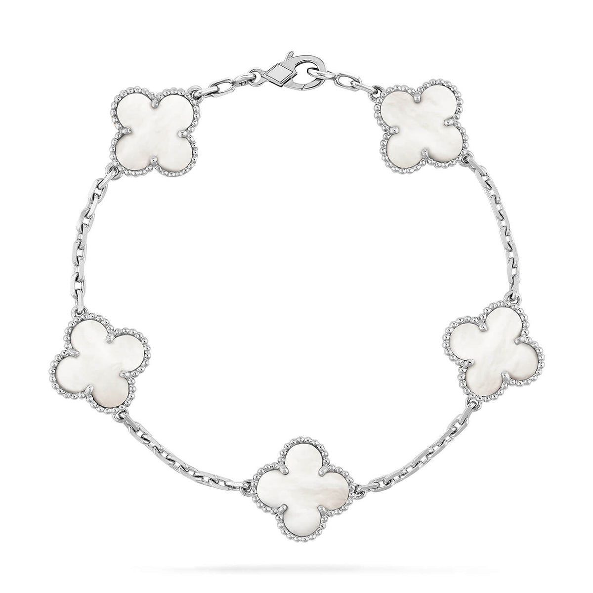 [Love's Uplift]CLOVER WHITE PEARL MOP 5 MOTIF BRACELET COLLECTION