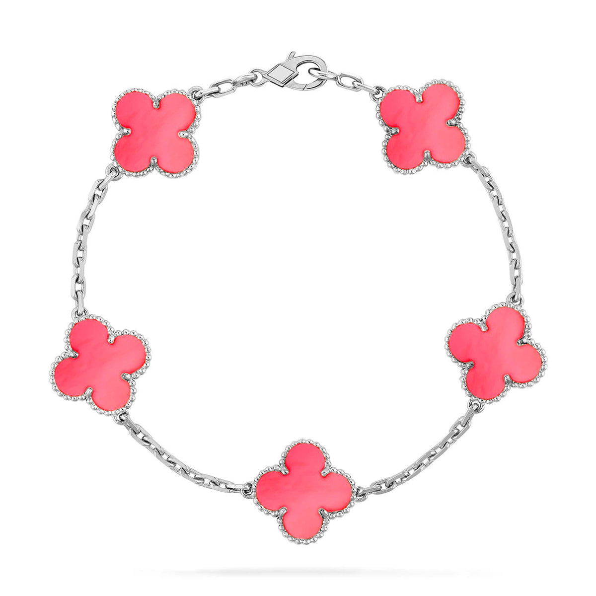 [Love's Uplift] CLOVER 5 MOTIFS  PINK MOP BRACELET COLLECTION