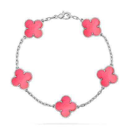 [Love's Uplift] CLOVER 5 MOTIFS  PINK MOP BRACELET COLLECTION
