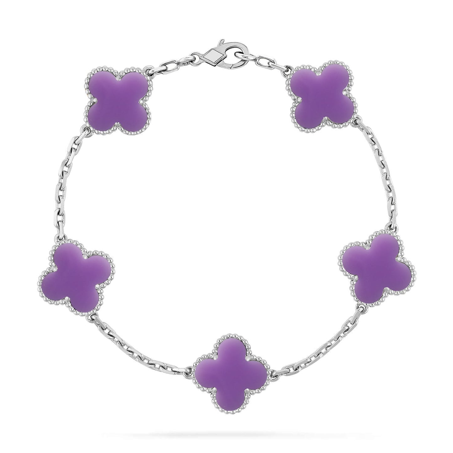 [Love's Uplift]CLOVER 5 MOTIF LIGHT PURPLE BRACELET COLLECTION