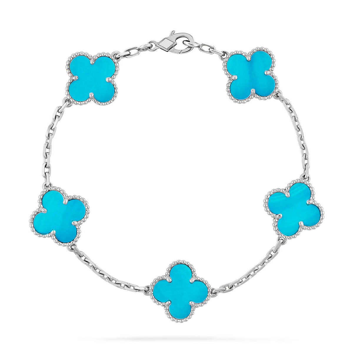[Love's Uplift] CLOVER 5 MOTIF TURQUOISE BRACELET COLLECTION