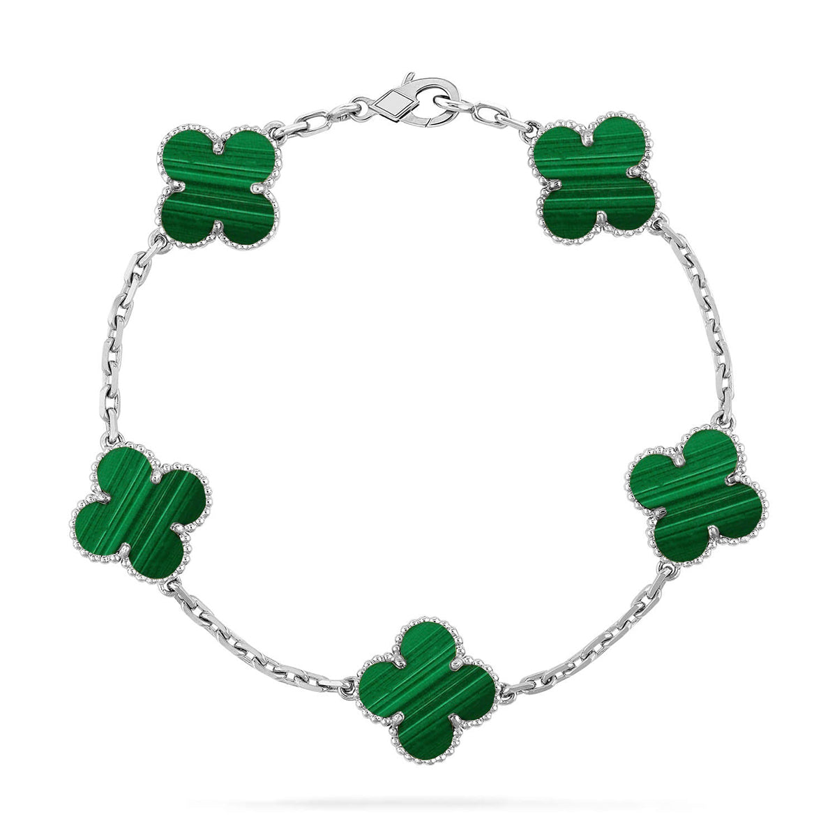 [Love's Uplift] CLOVER 5 MOTIF MALACHITE BRACELET COLLECTION
