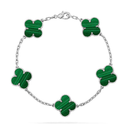 [Love's Uplift] CLOVER 5 MOTIF MALACHITE BRACELET COLLECTION