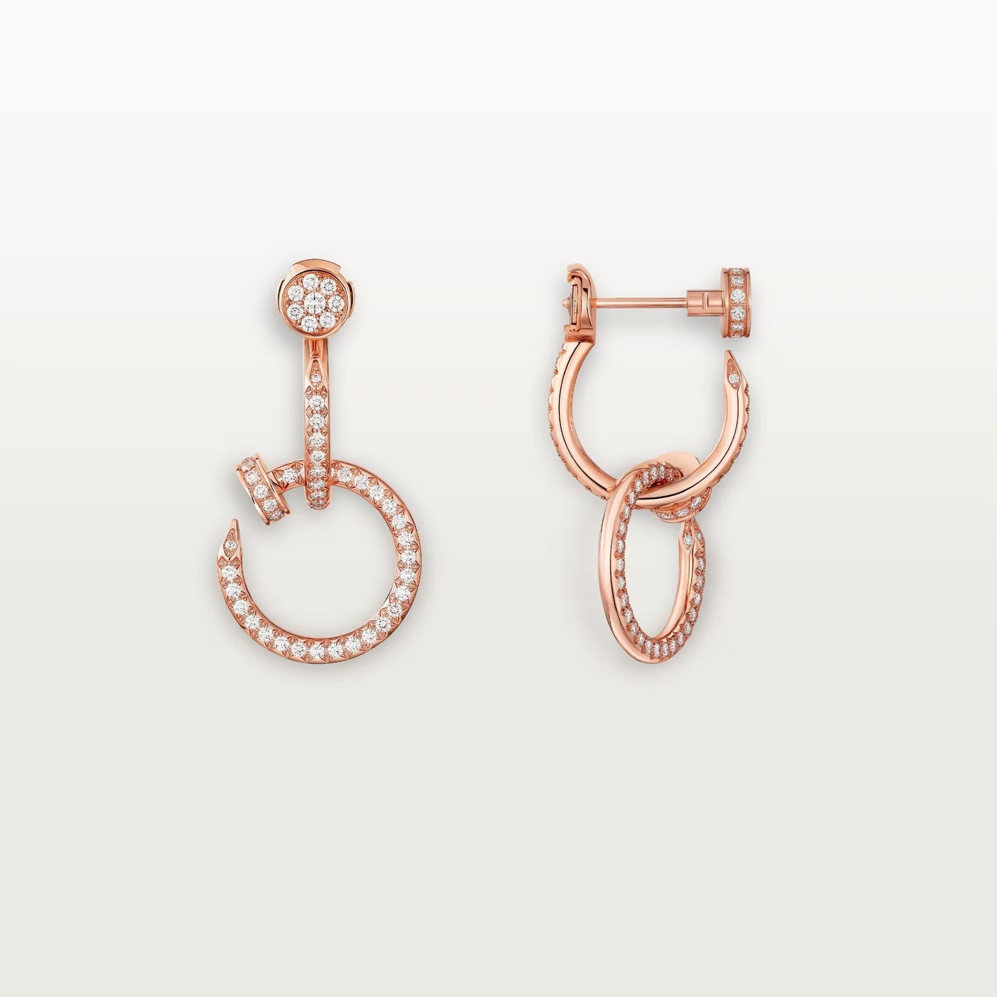 [Love's Uplift]JUSTE FULL DIAMOND DOUBLE EARRINGS
