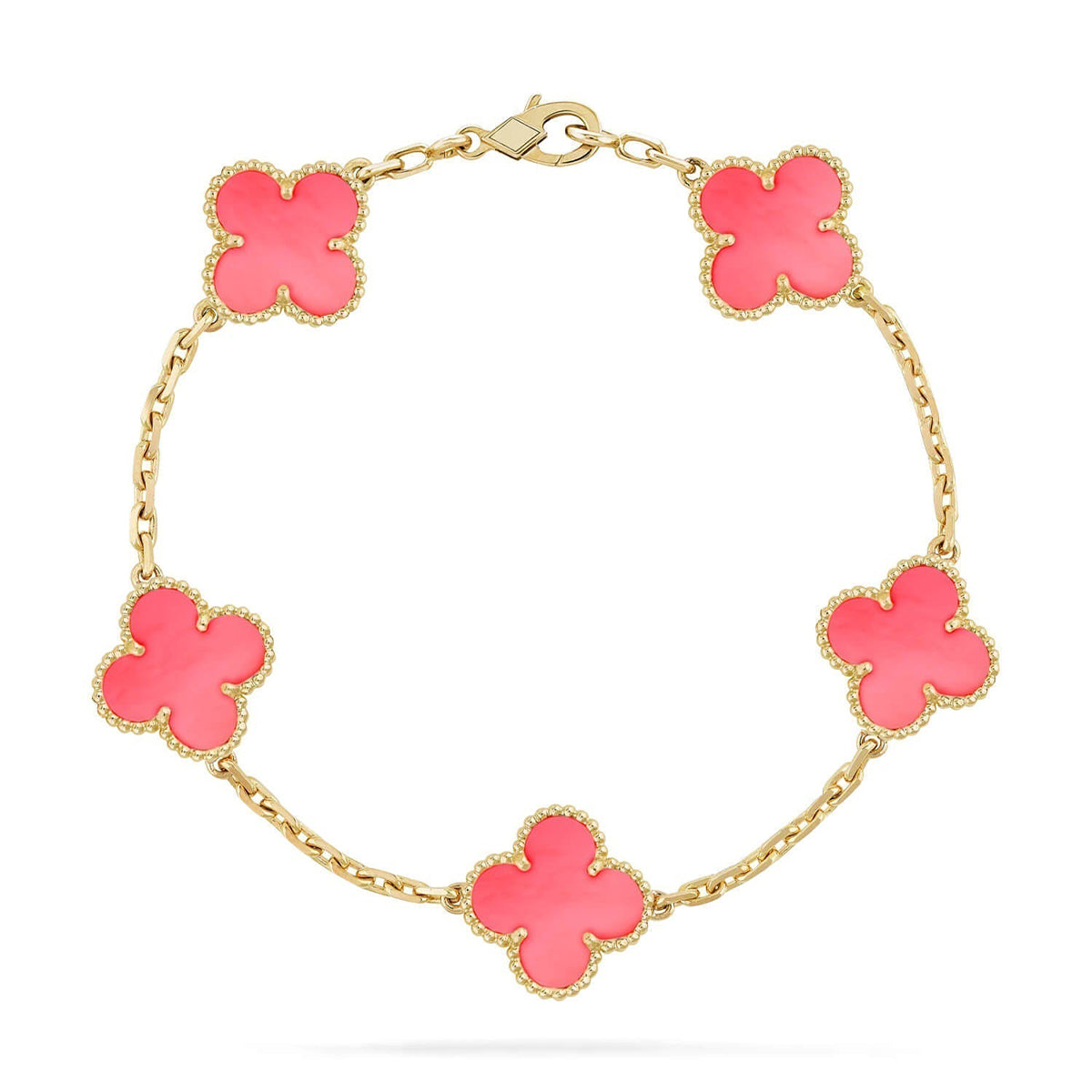 [Love's Uplift] CLOVER 5 MOTIFS  PINK MOP BRACELET COLLECTION