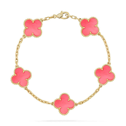 [Love's Uplift] CLOVER 5 MOTIFS  PINK MOP BRACELET COLLECTION